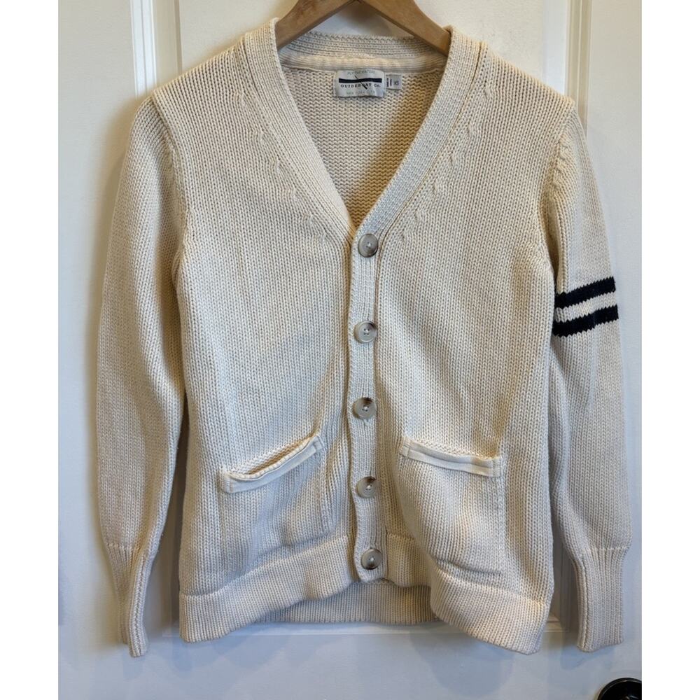 Guideboat Co XS Cream Cardigan Sweater 100% Cotton Nautical Coastal Fisherman